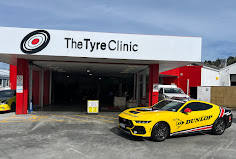 The Tyre Clinic Lower Hutt storefront with branded Dunlop Mustang