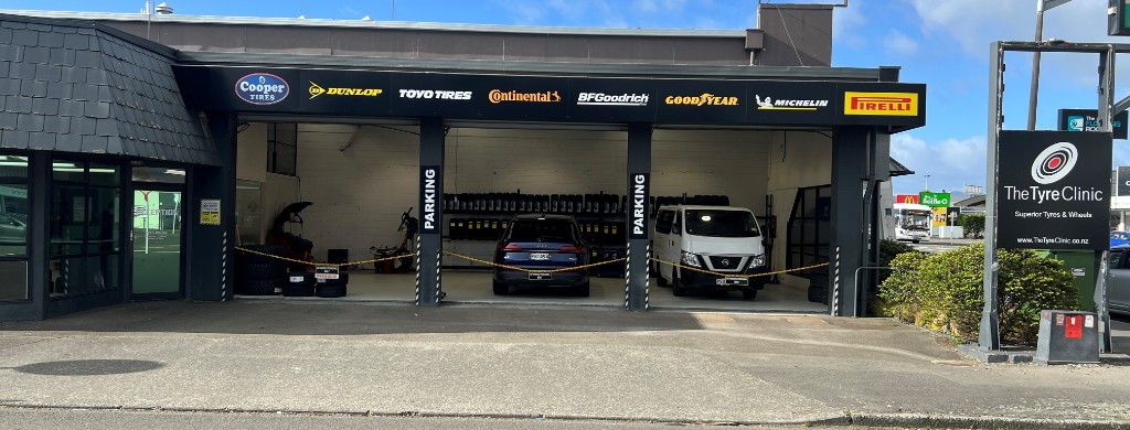 The Tyre Clinic Palmerston North storefront and service bays on Rangitikei Street